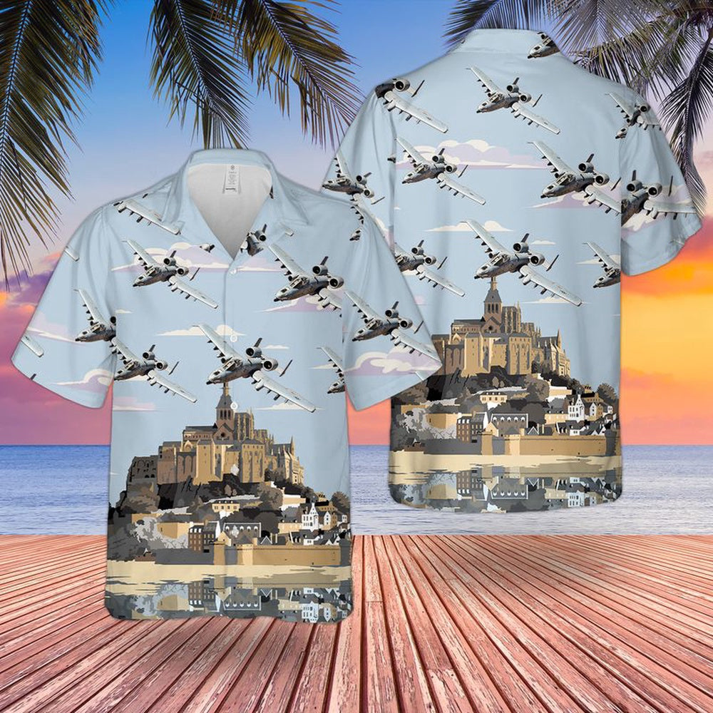 Air Force Hawaiian Shirt, US Air Force 74th Fighter Squadron Fairchild Republic A-10 Thunderbolt II Hawaiian Shirt, Airplane Hawaiian Shirt