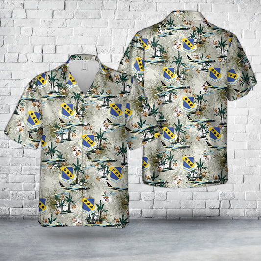 Air Force Hawaiian Shirt, US Air Force 7th Bomb Wing â€˜City of Fort Worthâ€™ Carswell AFB, 1974 B-52 Hawaiian Shirt, Airplane Hawaiian Shirt