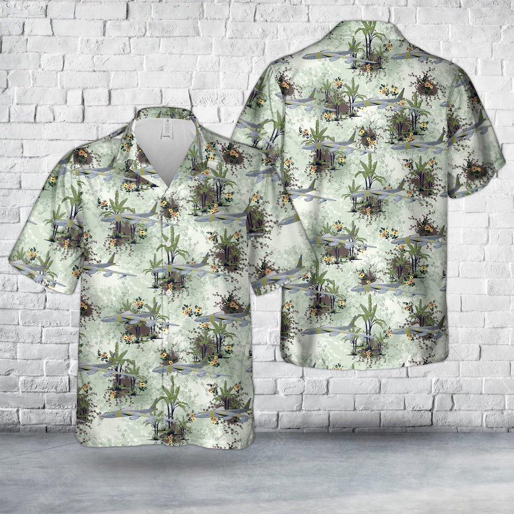 Air Force Hawaiian Shirt, US Air Force 801st Bomb Wing â€˜Treasure Hunterâ€™ 1991 B-52G Hawaiian Shirt, Airplane Hawaiian Shirt, Military Aloha Shirts