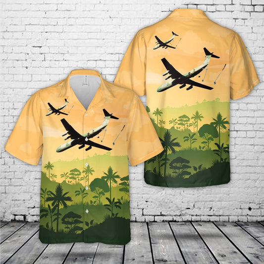 Air Force Hawaiian Shirt, US Air Force 82nd Airborne troops jump from C-141B over Honduras Hawaiian Shirt, Airplane Hawaiian Shirt