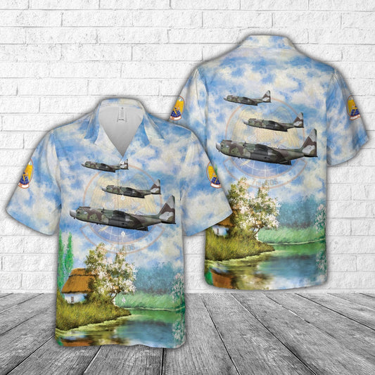Air Force Hawaiian Shirt, US Air Force 86-1699 Merlins Magic MC-130H Combat Talon II Of 7th Special Operations Squadron Hawaiian Shirt