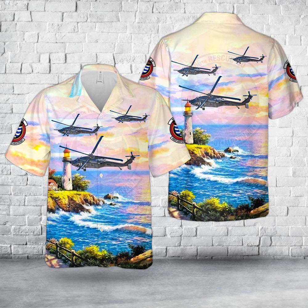 Air Force Hawaiian Shirt, US Air Force 89-26204 - Sikorsky HH-60G Pave Hawk 66th Rescue Squadron Hawaiian Shirt, Airplane Hawaiian Shirt