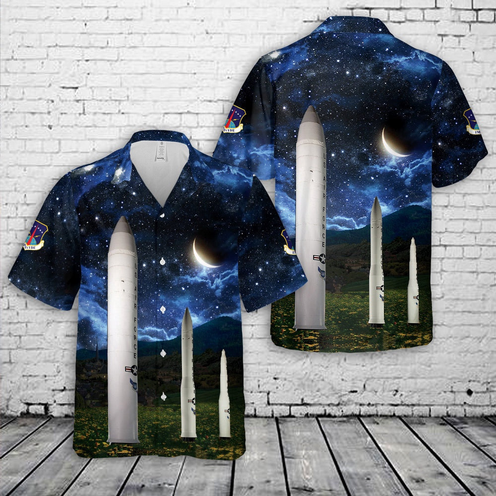 Air Force Hawaiian Shirt, US Air Force 90th Missile Wing Hawaiian Shirt, Airplane Hawaiian Shirt, Military Aloha Shirts