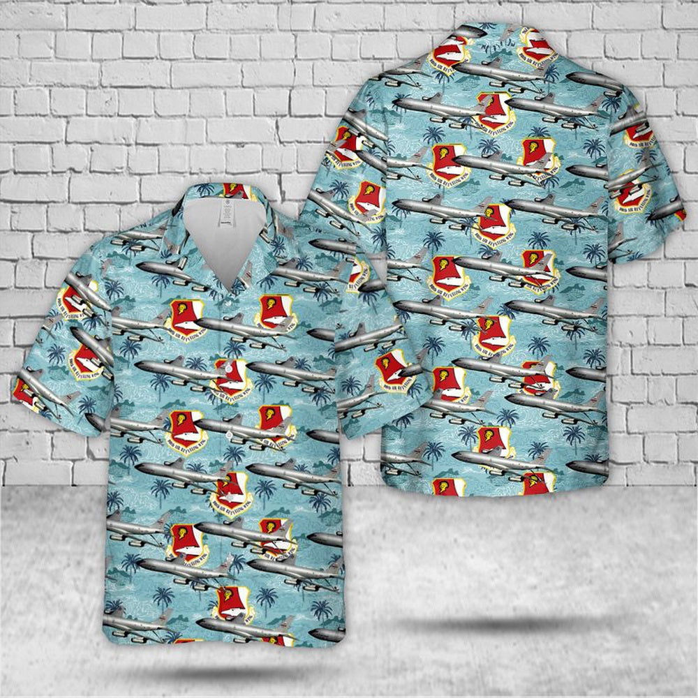 Air Force Hawaiian Shirt, US Air Force 940th Air Refueling Wing Boeing KC-135E Stratotanker (sn 57-1504) Hawaiian Shirt, Airplane Hawaiian Shirt
