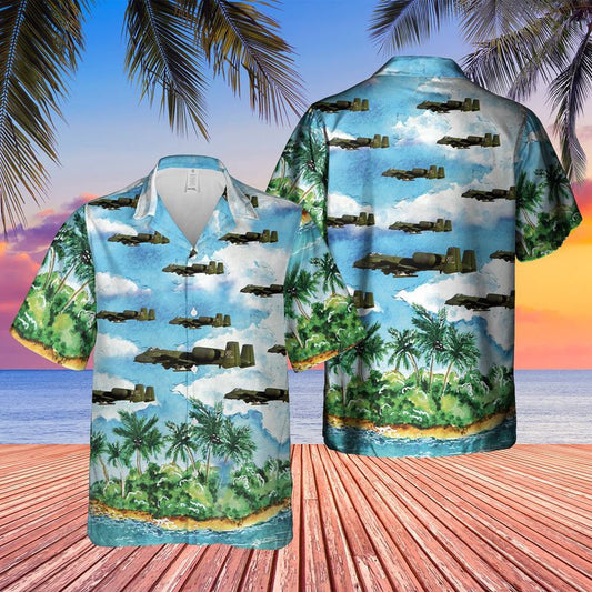Air Force Hawaiian Shirt, US Air Force A-10 Thunderbolt II Hawaiian Shirt, Airplane Hawaiian Shirt, Military Aloha Shirts