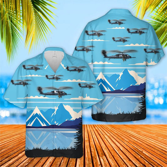 Air Force Hawaiian Shirt, US Air Force Alaska Air National Guard 210th Rescue Squadron HH-60G Pave Hawk Hawaiian Shirt, Airplane Hawaiian Shirt