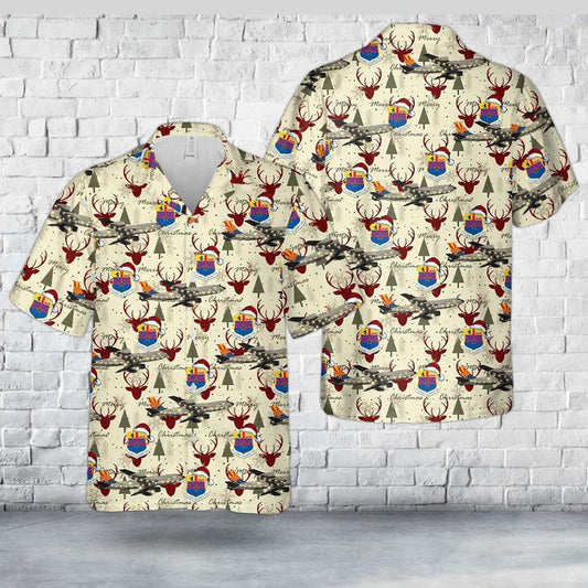 Air Force Hawaiian Shirt, US Air Force Arizona Air National Guard 161st Air Refueling Wing KC-135R Stratotanker Christmas Hawaiian Shirt