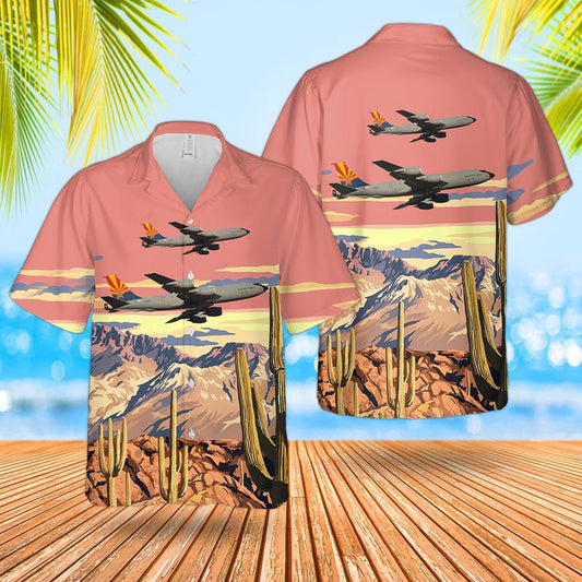 Air Force Hawaiian Shirt, US Air Force Arizona Air National Guard 161st Air Refueling Wing KC-135R Stratotanker Hawaiian Shirt