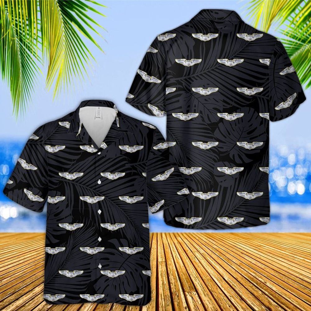 Air Force Hawaiian Shirt, US Air Force Aviator Badge Air Force Pilot Hawaiian Shirt, Airplane Hawaiian Shirt, Military Aloha Shirts