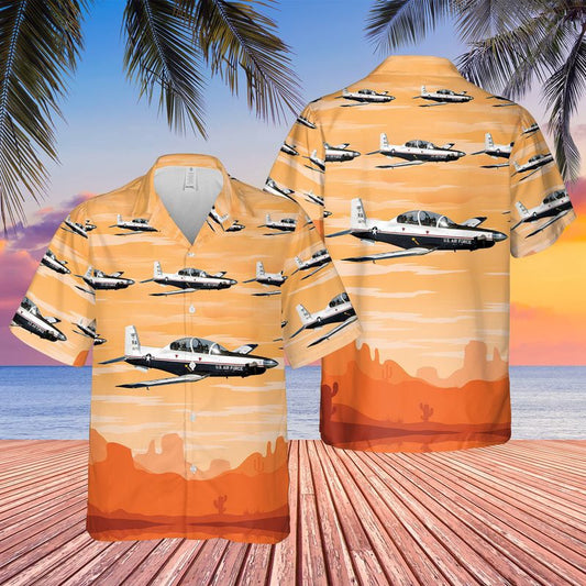 Air Force Hawaiian Shirt, US Air Force Beechcraft T-6 Texan II Hawaiian Shirt, Airplane Hawaiian Shirt, Military Aloha Shirts