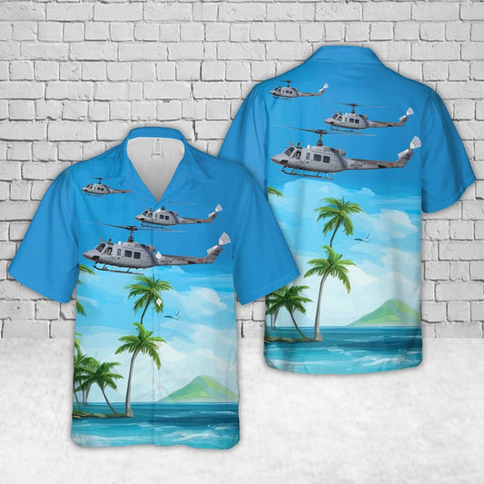 Air Force Hawaiian Shirt, US Air Force Bell TH-1H Huey II (205) Hawaiian Shirt, Airplane Hawaiian Shirt, Military Aloha Shirts