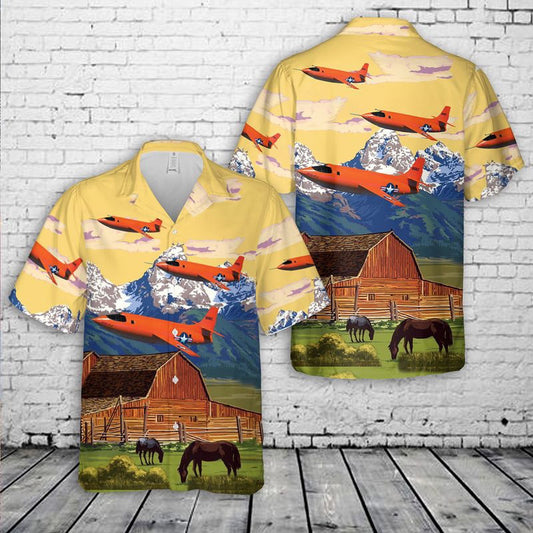 Air Force Hawaiian Shirt, US Air Force Bell X-1 X-1 Glamous Glennis Chuck Yeager Hawaiian Shirt, Airplane Hawaiian Shirt, Military Aloha Shirts
