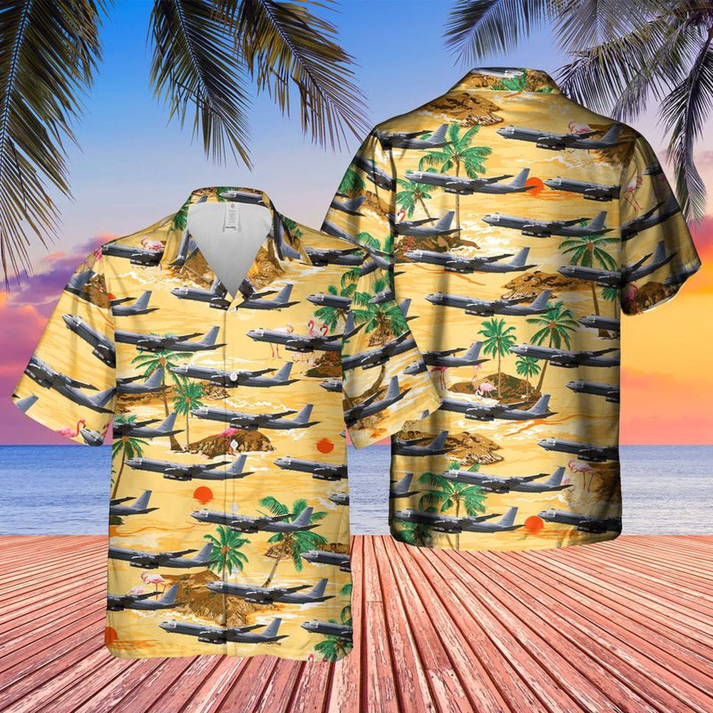 Air Force Hawaiian Shirt, US Air Force Boeing 707-321B Hawaiian Shirt, Airplane Hawaiian Shirt, Military Aloha Shirts