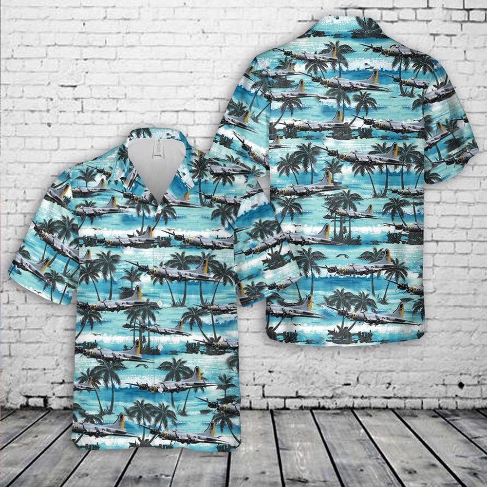 Air Force Hawaiian Shirt, US Air Force Boeing B-17 Flying Fortress Liberty Belle Hawaiian Shirt, Airplane Hawaiian Shirt, Military Aloha Shirts