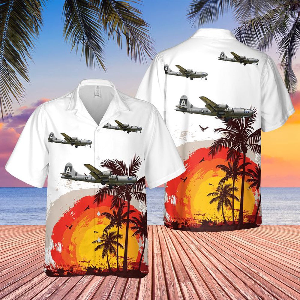 Air Force Hawaiian Shirt, US Air Force Boeing B-29 Superfortress A FIFI (NX529B) Hawaiian Shirt, Airplane Hawaiian Shirt, Military Aloha Shirts