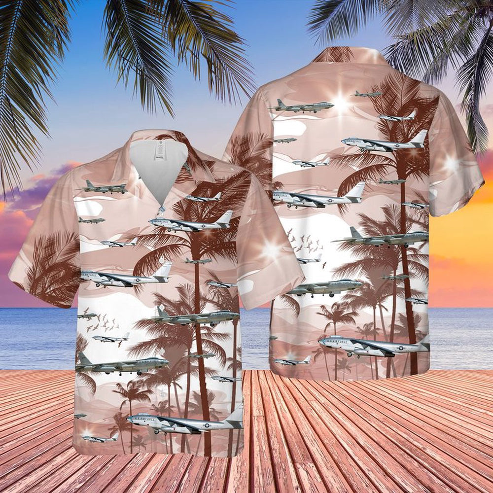 Air Force Hawaiian Shirt, US Air Force Boeing B-47 Stratojet Hawaiian Shirt, Airplane Hawaiian Shirt, Military Aloha Shirts