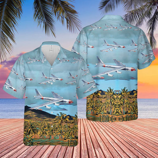 Air Force Hawaiian Shirt, US Air Force Boeing B-52D Stratofortress Hawaiian Shirt, Airplane Hawaiian Shirt, Military Aloha Shirts