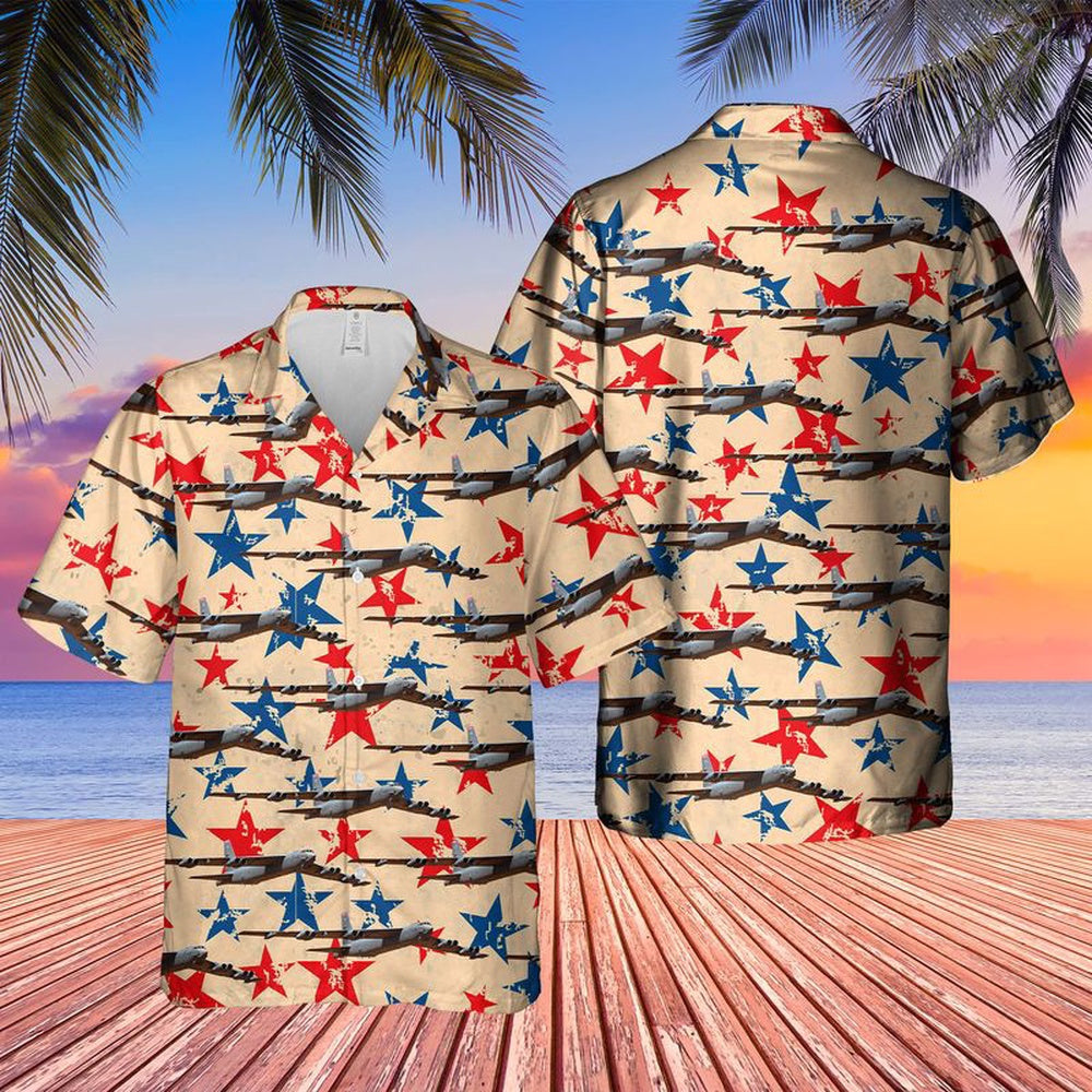 Air Force Hawaiian Shirt, US Air Force Boeing B-52H Stratofortress Hawaiian Shirt, Airplane Hawaiian Shirt, Military Aloha Shirts