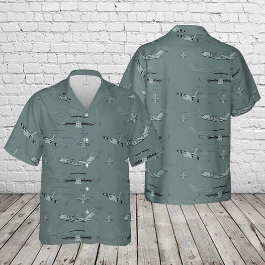 Air Force Hawaiian Shirt, US Air Force Boeing C-17 Globemaster Silhouette Hawaiian Shirt, Airplane Hawaiian Shirt, Military Aloha Shirts