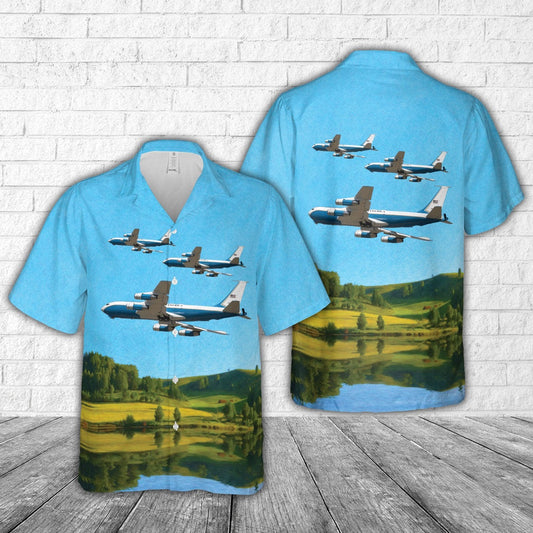 Air Force Hawaiian Shirt, US Air Force Boeing KC-135E Stratotanker (717-148) Hawaiian Shirt, Airplane Hawaiian Shirt, Military Aloha Shirts