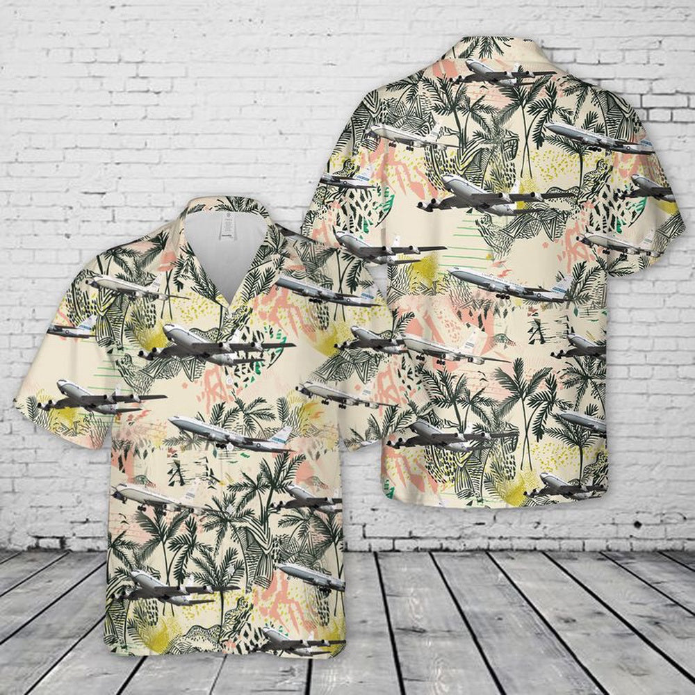 Air Force Hawaiian Shirt, US Air Force Boeing OC-135B Open Skies Hawaiian Shirt, Airplane Hawaiian Shirt, Military Aloha Shirts