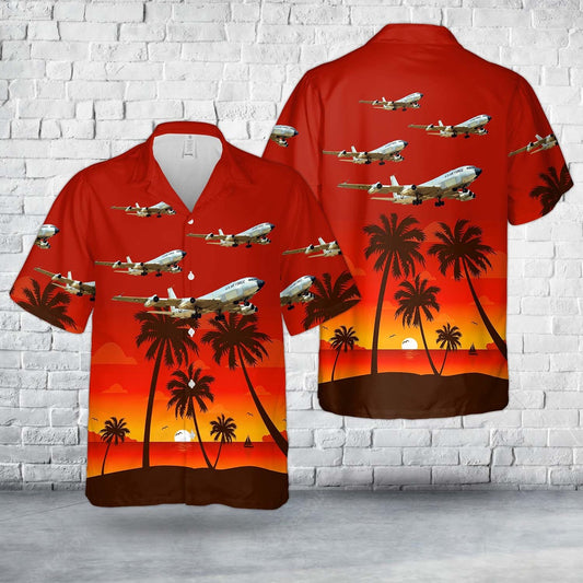 Air Force Hawaiian Shirt, US Air Force Boeing RC-135C Big Team Hawaiian Shirt, Airplane Hawaiian Shirt, Military Aloha Shirts