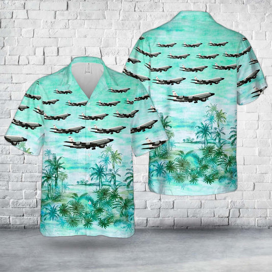 Air Force Hawaiian Shirt, US Air Force Boeing RC-135V Rivet Joint (739-445B) 63-9792 Hawaiian Shirt, Airplane Hawaiian Shirt, Military Aloha Shirts