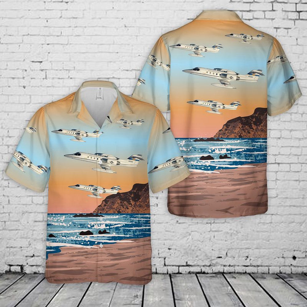 Air Force Hawaiian Shirt, US Air Force Bombardier Learjet 35 Hawaiian Shirt, Airplane Hawaiian Shirt, Military Aloha Shirts