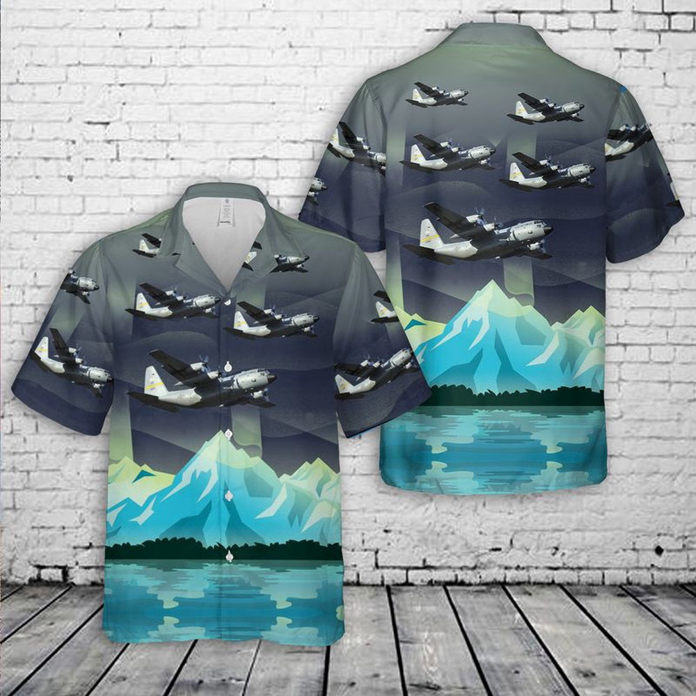 Air Force Hawaiian Shirt, US Air Force C-130H Alaska Air National Guard Hawaiian Shirt, Airplane Hawaiian Shirt, Military Aloha Shirts