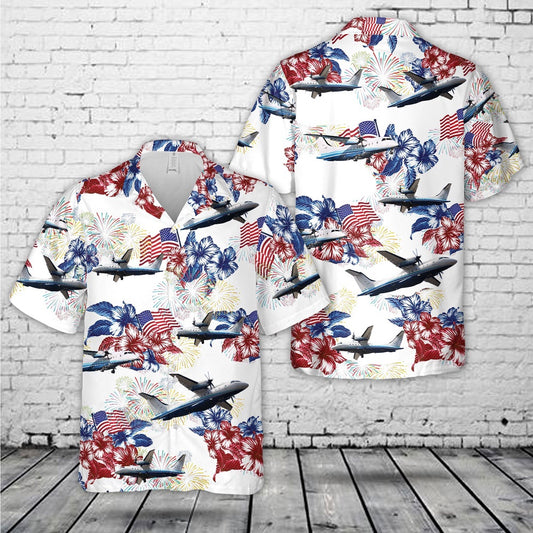 Air Force Hawaiian Shirt, US Air Force C-146A Wolfhound, 4th Of July Hawaiian Shirt, Airplane Hawaiian Shirt, Military Aloha Shirts