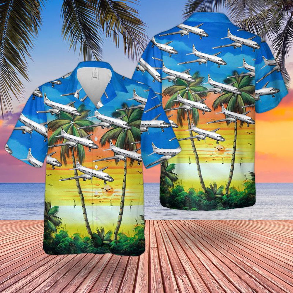 Air Force Hawaiian Shirt, US Air Force Convair C-131 Samaritan Hawaiian Shirt, Airplane Hawaiian Shirt, Military Aloha Shirts