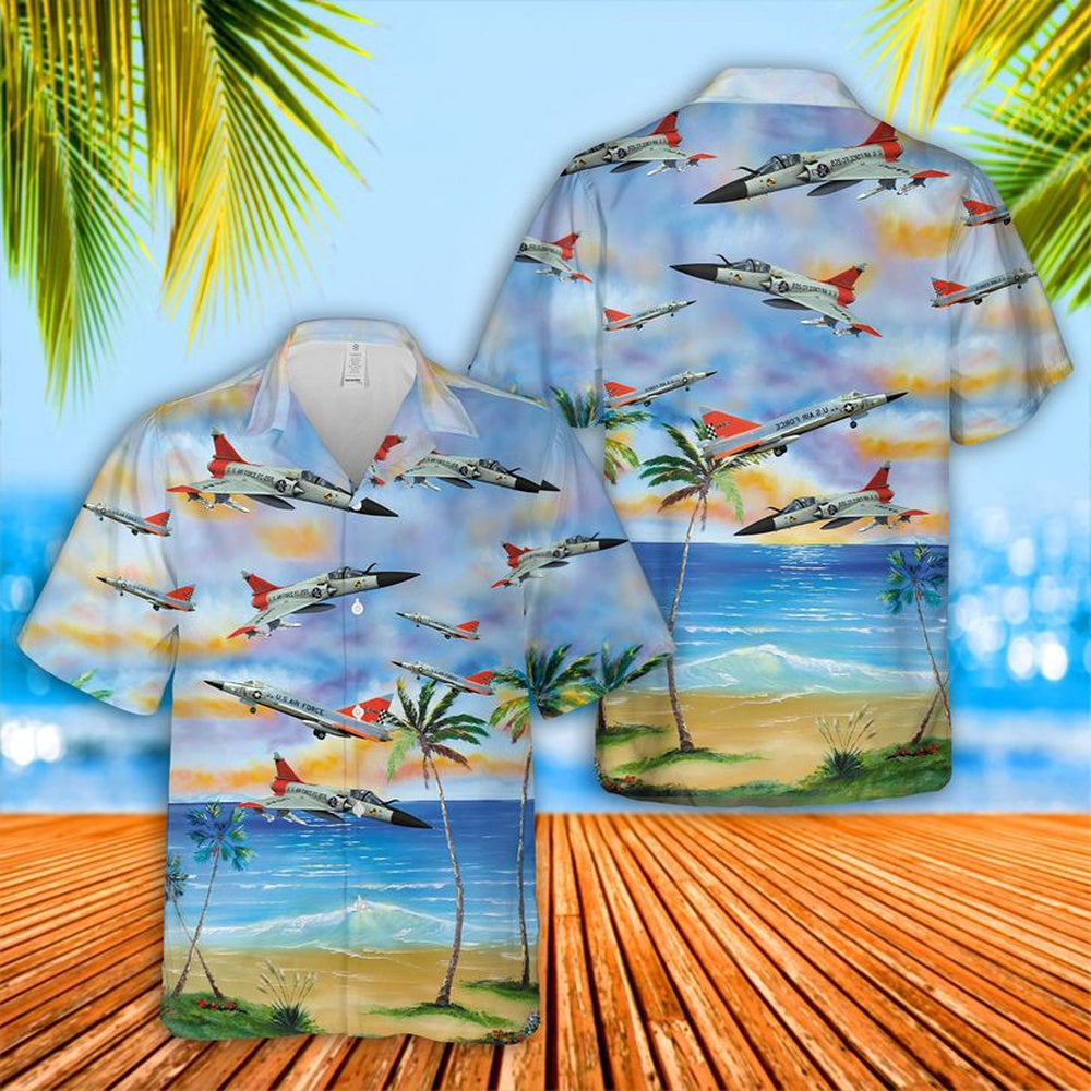 Air Force Hawaiian Shirt, US Air Force Convair F-102 Delta Dagger Hawaiian Shirt, Airplane Hawaiian Shirt, Military Aloha Shirts