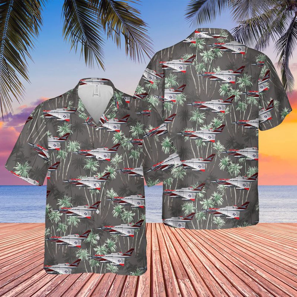 Air Force Hawaiian Shirt, US Air Force Convair YB-58A-1-CF Hustler Hawaiian Shirt, Airplane Hawaiian Shirt, Military Aloha Shirts