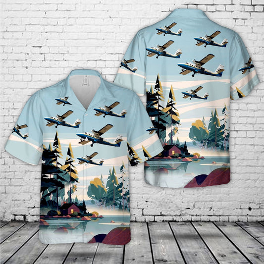 Air Force Hawaiian Shirt, US Air Force De Havilland Canada UV-18A Twin Otter (DHC-6-300) Hawaiian Shirt, Airplane Hawaiian Shirt