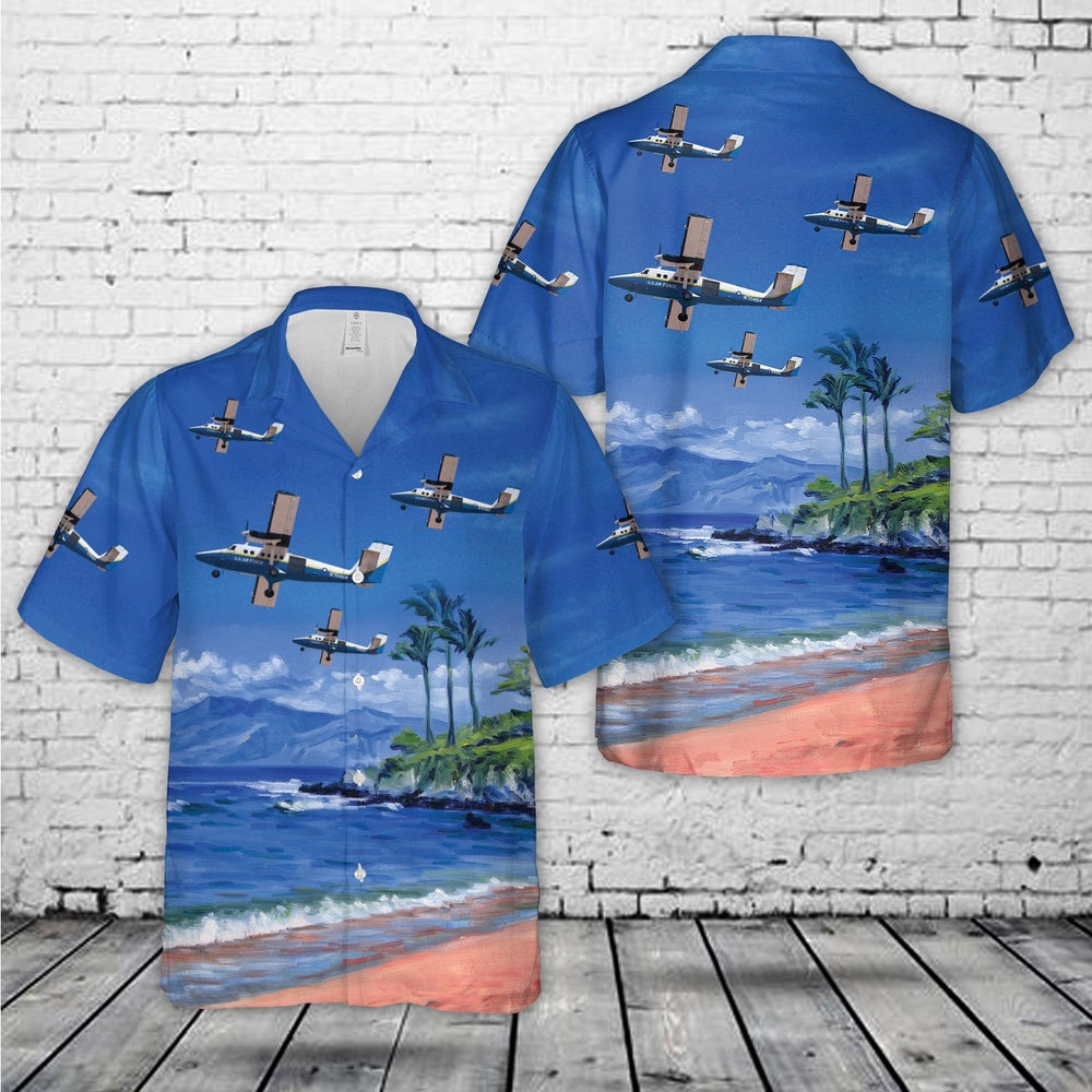 Air Force Hawaiian Shirt, US Air Force De Havilland Canada UV-18B (DHC-6-300) Twin Otter 77-0464 Hawaiian Shirt, Airplane Hawaiian Shirt