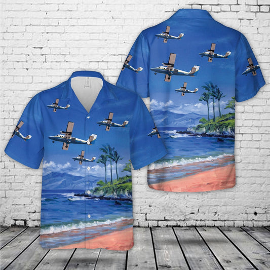 Air Force Hawaiian Shirt, US Air Force De Havilland Canada UV-18B (DHC-6-300) Twin Otter 77-0464 Hawaiian Shirt, Airplane Hawaiian Shirt