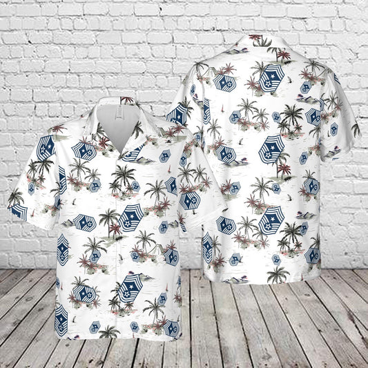 Air Force Hawaiian Shirt, US Air Force E9c Command chief master sergeant Hawaiian Shirt, Airplane Hawaiian Shirt, Military Aloha Shirts