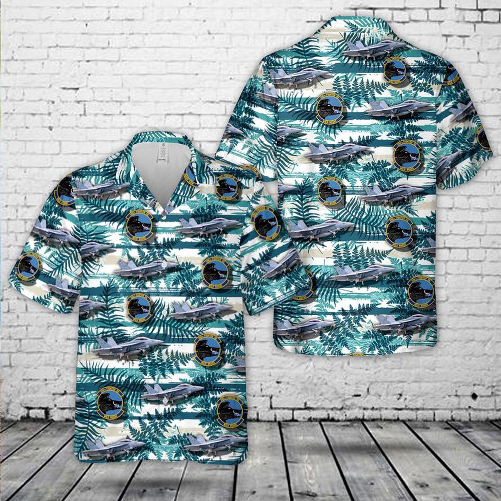 Air Force Hawaiian Shirt, US Air Force EA-18G Growler Of 390th Electronic Combat Squadron Hawaiian Shirt, Airplane Hawaiian Shirt