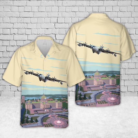 Air Force Hawaiian Shirt, US Air Force EC-130J Commando Solo 193rd Special Operations Wing Pennsylvania Air National Guard Hawaiian Shirt