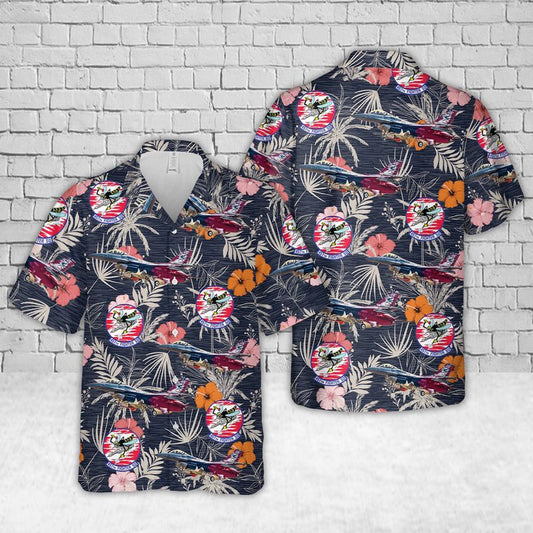 Air Force Hawaiian Shirt, US Air Force F-16 Fighting Falcon 457th Fighter Squadron Hawaiian Shirt, Airplane Hawaiian Shirt, Military Aloha Shirts
