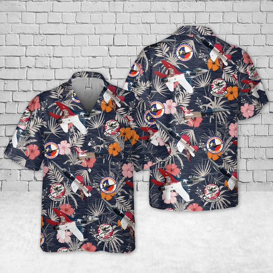 Air Force Hawaiian Shirt, US Air Force F-16 Fighting Falcon 457th Fighter Squadron Pocket Hawaiian Shirt, Airplane Hawaiian Shirt