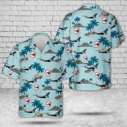 Air Force Hawaiian Shirt, US Air Force F-16 Fighting Falcon 480th Fighter Squadron Hawaiian Shirt, Airplane Hawaiian Shirt, Military Aloha Shirts
