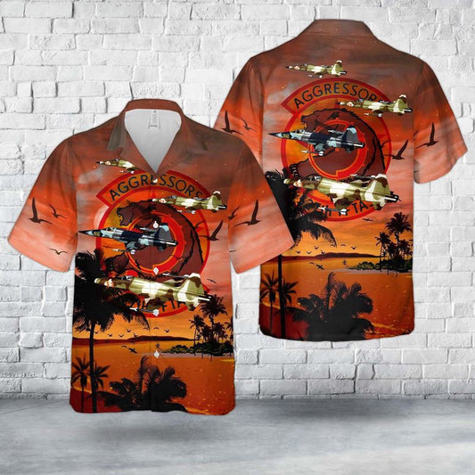 Air Force Hawaiian Shirt, US Air Force F-5E Tiger II Of 527th Tactical Fighter Training Aggressor Squadron Hawaiian Shirt, Airplane Hawaiian Shirt