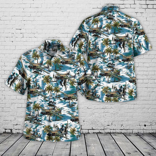 Air Force Hawaiian Shirt, US Air Force Fairchild AC-119K Stinger Gunship Hawaiian Shirt, Airplane Hawaiian Shirt, Military Aloha Shirts