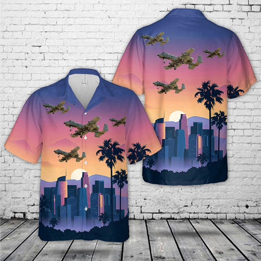 Air Force Hawaiian Shirt, US Air Force Fairchild OA-10A Thunderbolt II Hawaiian Shirt, Airplane Hawaiian Shirt, Military Aloha Shirts