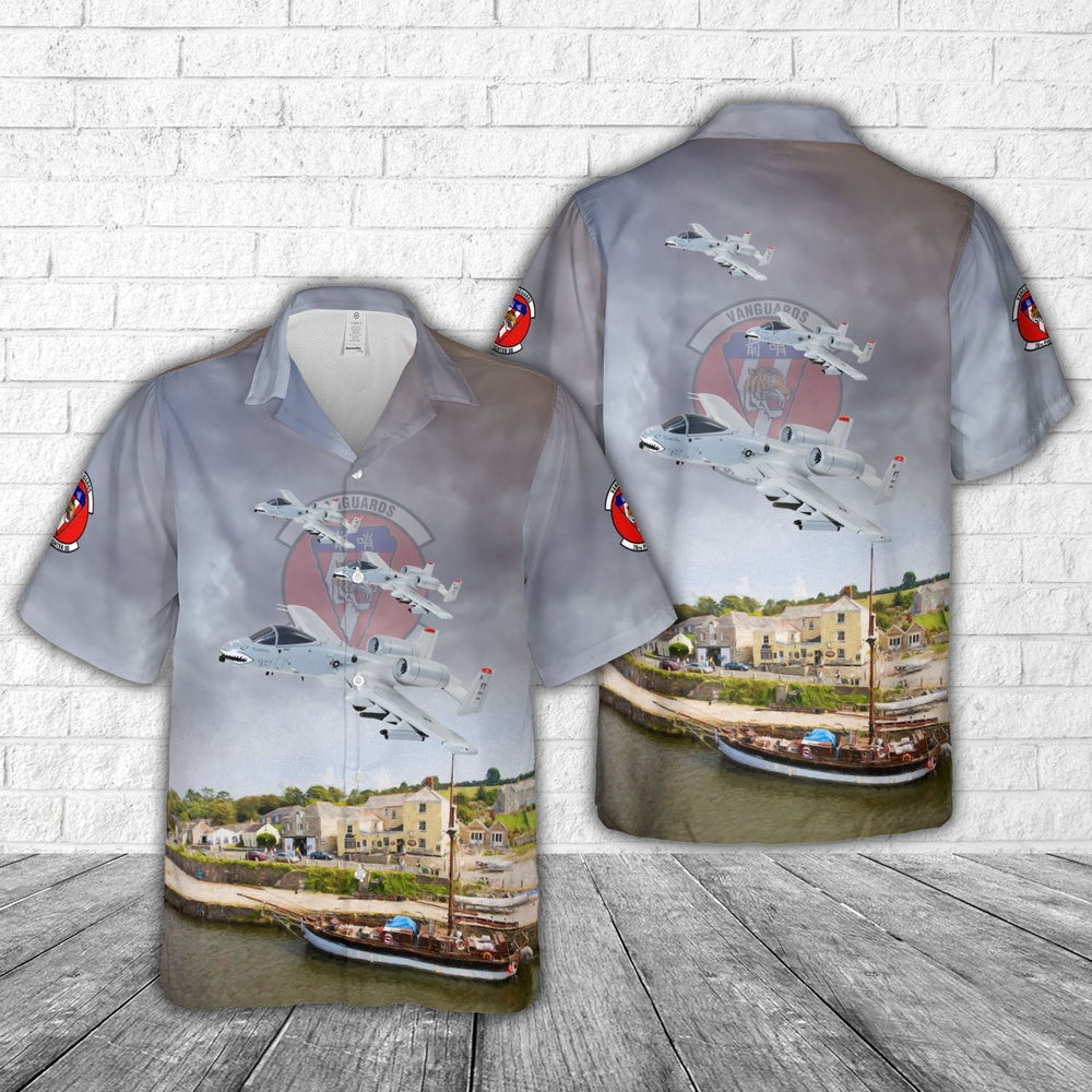 Air Force Hawaiian Shirt, US Air Force Fairchild Republic A-10 Thunderbolt II 76th Fighter Squadron Hawaiian Shirt, Airplane Hawaiian Shirt