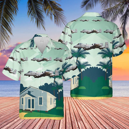 Air Force Hawaiian Shirt, US Air Force Fairchild Republic A-10 Thunderbolt II Of 358th Fighter Squadron Hawaiian Shirt, Airplane Hawaiian Shirt