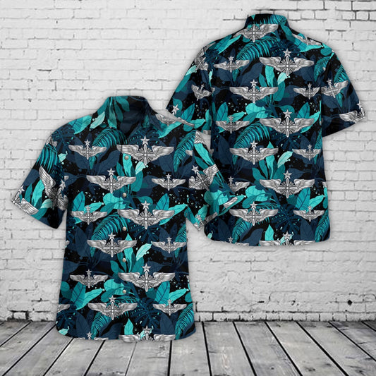 Air Force Hawaiian Shirt, US Air Force Flight Engineer Wings (Senior) Hawaiian Shirt, Airplane Hawaiian Shirt, Military Aloha Shirts