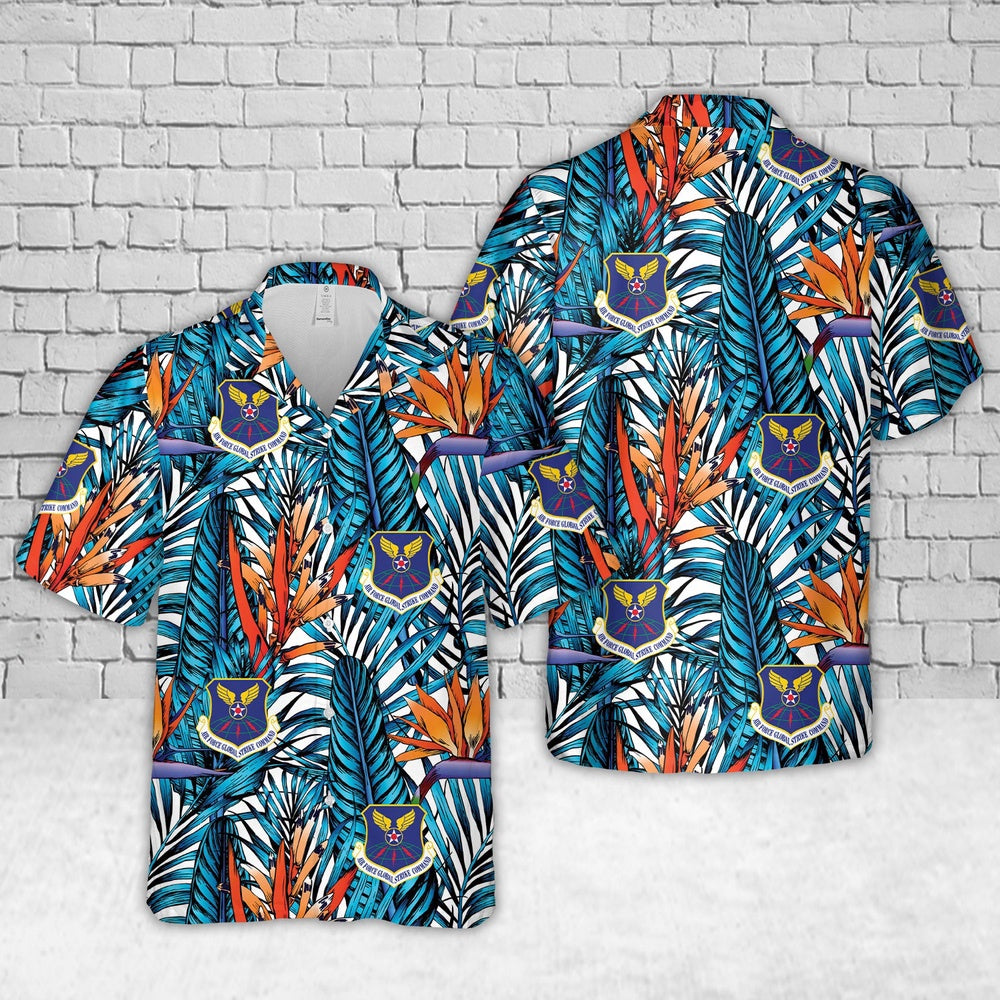 Air Force Hawaiian Shirt, US Air Force Global Strike Command (AFGSC) Hawaiian Shirt, Airplane Hawaiian Shirt, Military Aloha Shirts