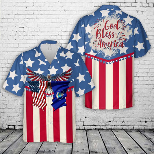 Air Force Hawaiian Shirt, US Air Force God Bless America 4th Of July Hawaiian Shirt, Airplane Hawaiian Shirt, Military Aloha Shirts